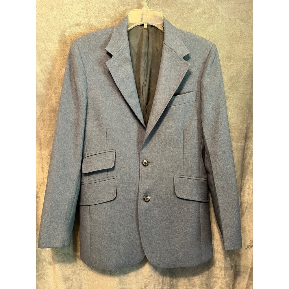 Wrangler 38R Vintage USA Blue 2 Button Sport Coat Blazer Western Jacket